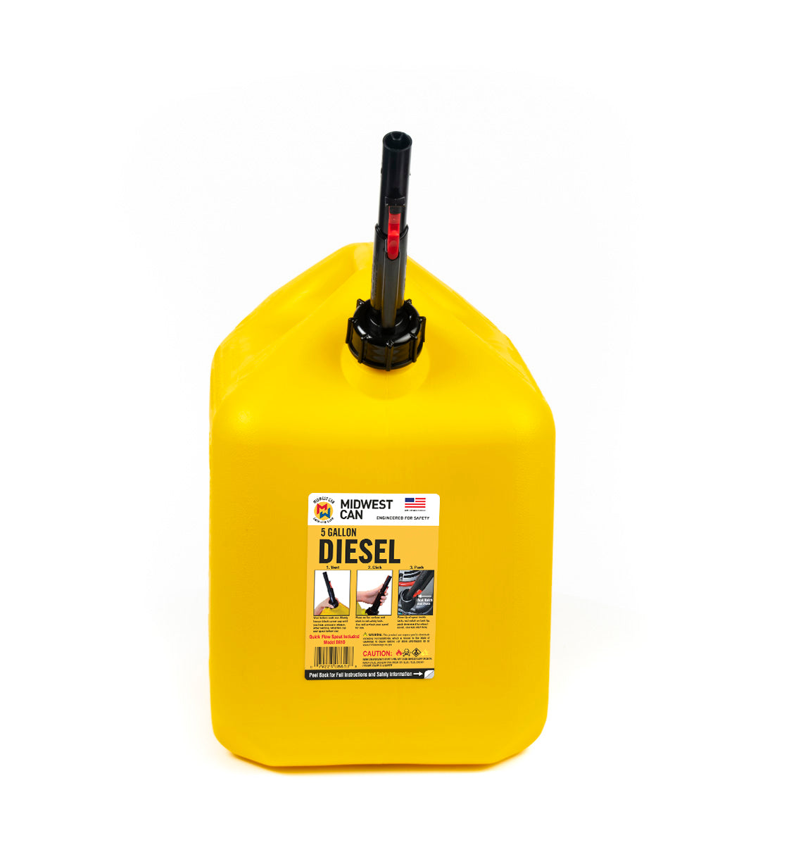 Diesel Can: 5 Gal Capacity, Self, Yellow Diesel Can: 5 Gal Capacity, Self, Yellow